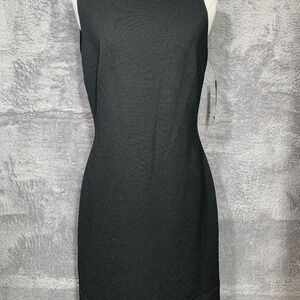 American Living Sheath Dress Womens 4 Black Metallic Funnel Neck Sleeveless New